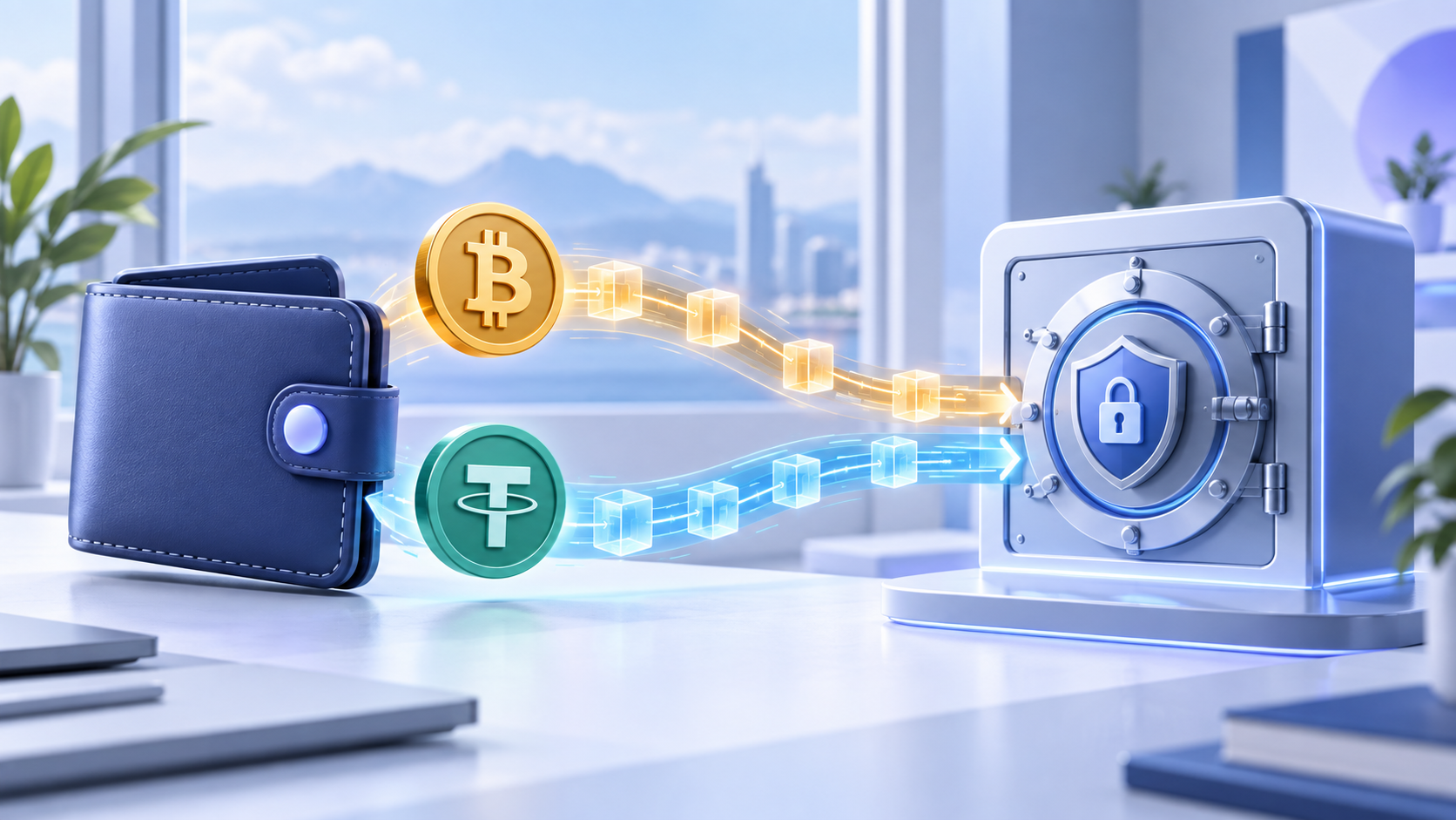 Безопасное пополнение с помощью Bitcoin и USDT
